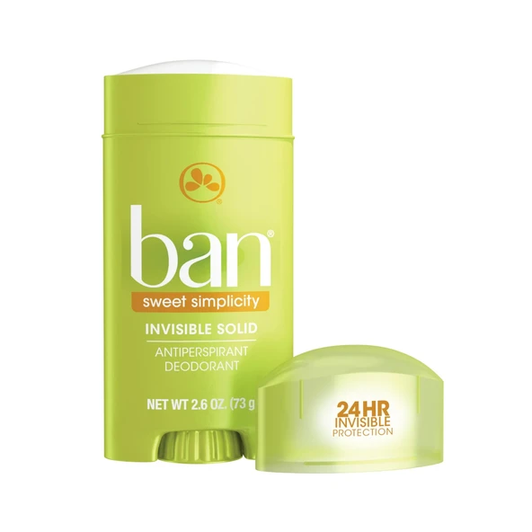 Ban Invisible Antiperspirant Deo Sweet Simplicity Solid Stick 2.6 0z 73 gr
