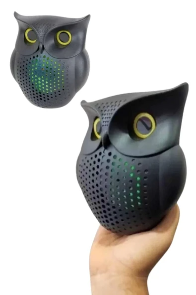 Siyah Bluetooth Hoporlör Baykuş Speaker Bluetooth 5.0 Bağlantılı - 3