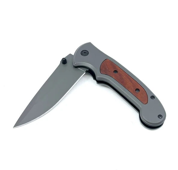 Katlanır Çakı Ahşap Grip - Antrasit - 3
