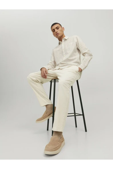 JACK JONES Erkek Bej Jogger Pantolon 12229699 - 4
