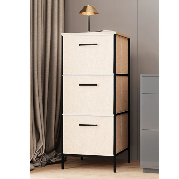 3 Çekmeceli Çok Amaçlı Dolap Büyük Boy Komodin Sehpa Çam 1619