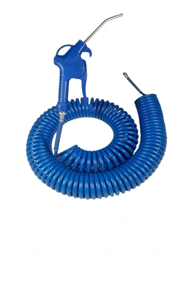 (HAVA KOMPROSÖRÜ)hava Kompresörü Tabancalı Spiral Hava Hortumu 5 Metre Kompresör Seti