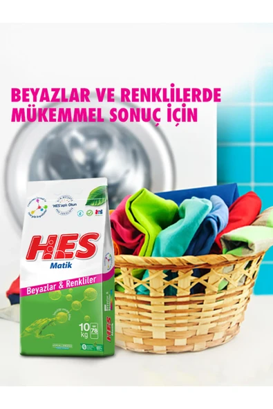 Hes Matik Beyazlar ve Renkliler 10 Kg 2'li avantajlı set - 2