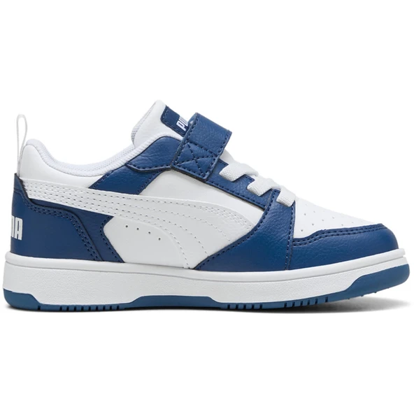 Puma Rebound V6 Lo AC+PS Beyaz/Mavi Çocuk Ayakkabı / Sneaker -  397419 21 - 3