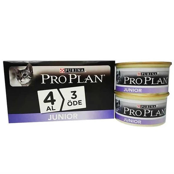 Proplan Junior Tavuklu Yavru Kedi Konservesi 85 Gr 4 AL 3 ÖDE