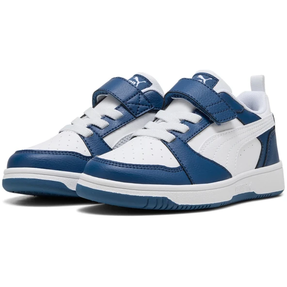 Puma Rebound V6 Lo AC+PS Beyaz/Mavi Çocuk Ayakkabı / Sneaker -  397419 21 - 6