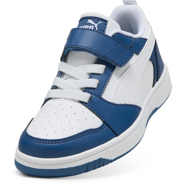 Puma Rebound V6 Lo AC+PS Beyaz/Mavi Çocuk Ayakkabı / Sneaker -  397419 21 - 4