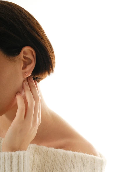 Gümüş rose zirkon taşlı yaprak küpe  SGTL12846ROSE - Resim 3