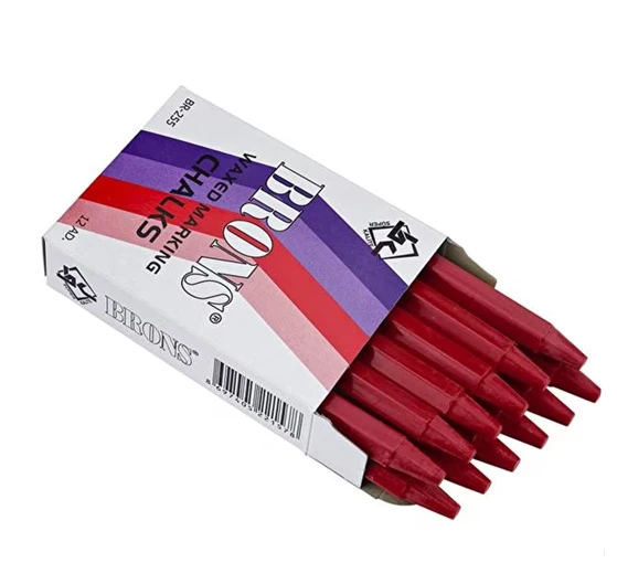 Brons Tebeşir Yağlı 12Li Kırmızı