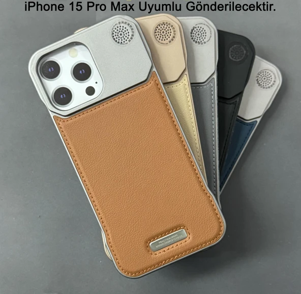 iPhone 15 Pro Max Parfümlü Koku Hazneli MagSafe Uyumlu Deri Kılıf - Resim 7