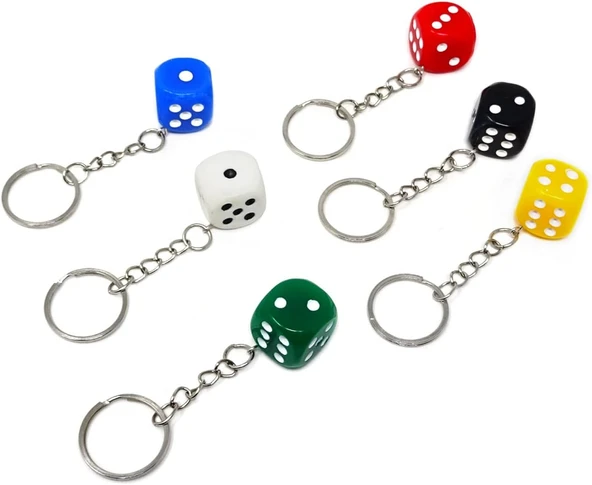 Zar Anahtarlık 1 Adet Araba Çanta Süs Anahtarlık - Yeşil - 2