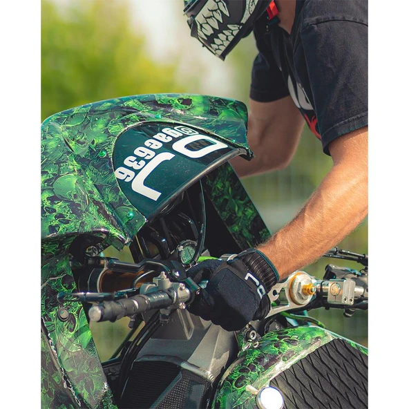 OJ LEVER SİYAH KORUMALI MOTOSİKLET ELDİVENİ M - Resim 5