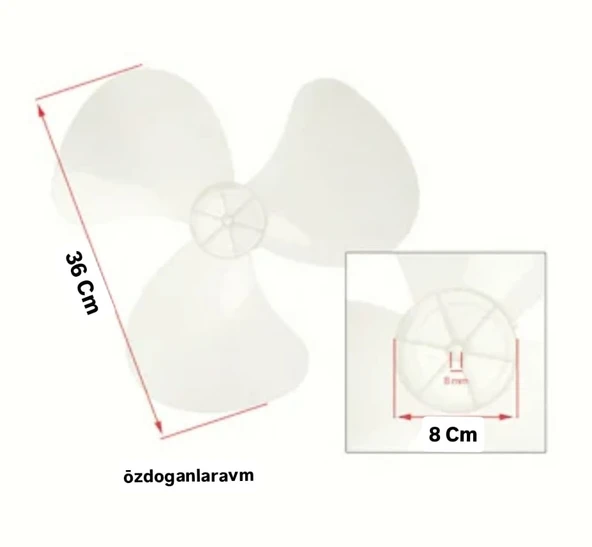 Evrensel Vantilatör Pervanesi 36 cm - 2
