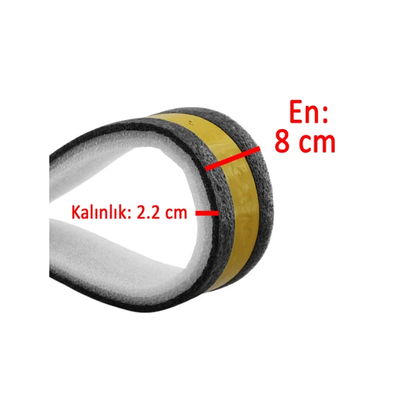 Yapışkanlı Kapı Altı Eşik Süngeri İnce Köpük Soğuk İzolasyon Bandı Fitili Toz Böcek Engelleme 90 cm - 3