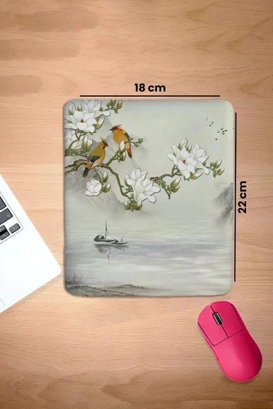 SonicTouch Bilek Destekli İki Keklik Gri Dikdörtgen Pürüzsüz Yüzey Dikişsiz Mouse Pad 18x22cm - Resim 2