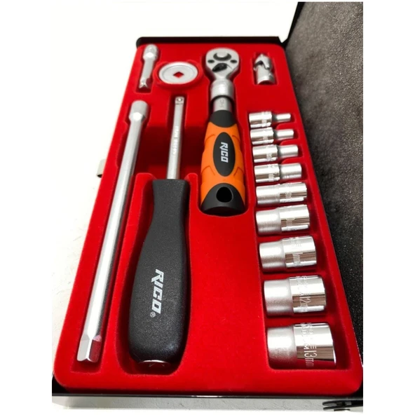 Rico RC1017 16 Parça 1/4" Uzatmalı Cırcırlı 4-13 MM Lokma Takımı - 2