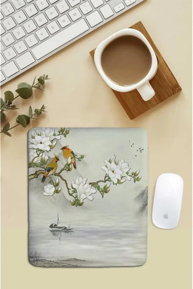 SonicTouch Bilek Destekli İki Keklik Gri Dikdörtgen Pürüzsüz Yüzey Dikişsiz Mouse Pad 18x22cm ürün görseli
