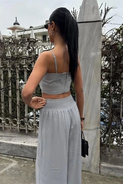 Crop Plazzo Pantolon Takım 10155-08 - 6