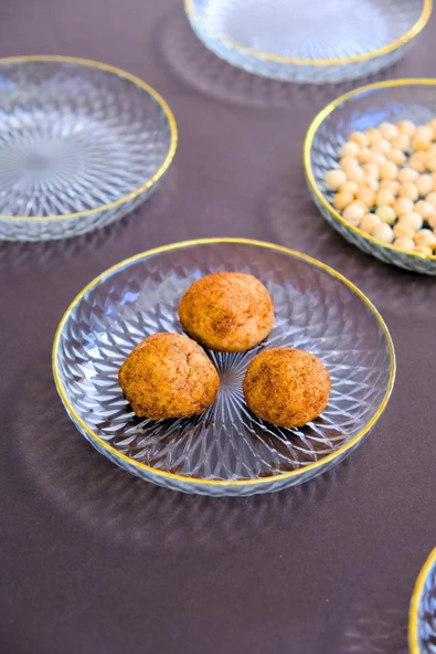 TABAK EVİ Altın Yaldız Eğimli Cam Kase 12cm 6 lı 2493 - 7