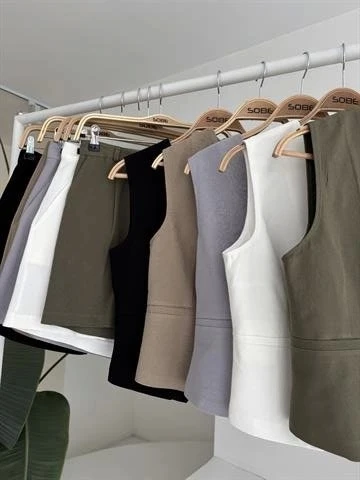 Yelek Şort Flamlı Keten Takım 10133-17 - 12