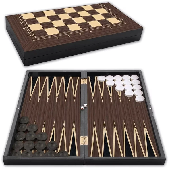 Star 3'ü 1 Arada Oyun Seti Tavla - Satranç - Dama - Resim 2