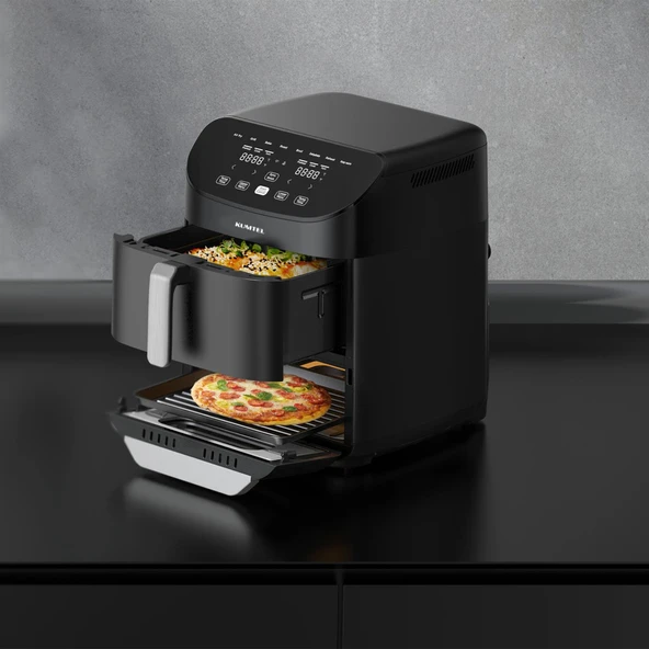 Kumtel XXL 11 Litre Çift Hazneli Fastfryer (Yağsız Fritöz Airfryer ) HAF-11 - 7