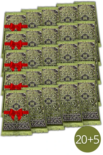 Buhara Tekstil Çiçek Bahçesi Dokuma 20 +5 Yeşil Seccade Seti