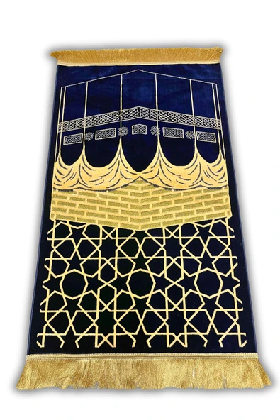 Buhara Tekstil Harem-i Şerif Lacivert Dokuma Kalın Seccade