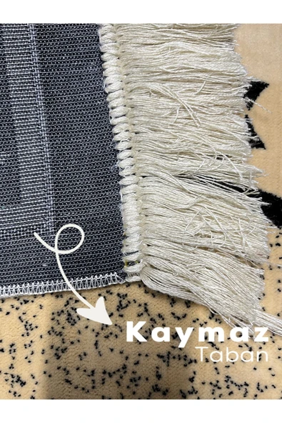 Buhara Tekstil Kubbe ve Geometrik Desenli Altın Sarısı Kadife Seccade - 3