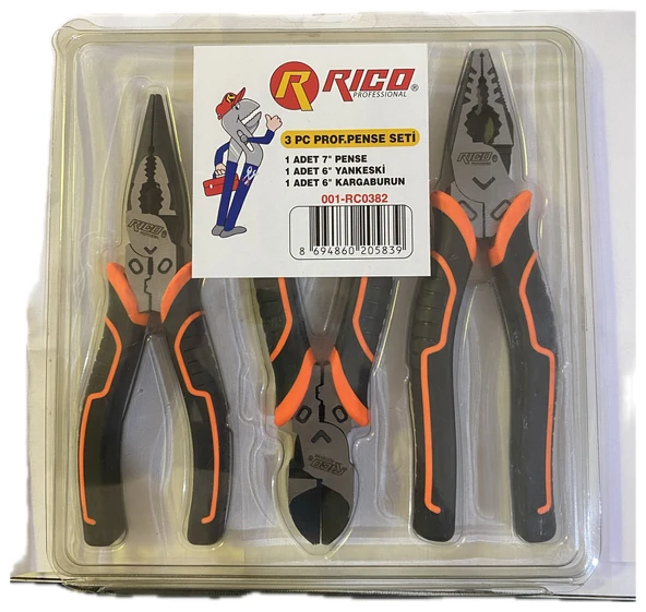 Rico RC0382 3 Parça Profesyonel Pense Seti