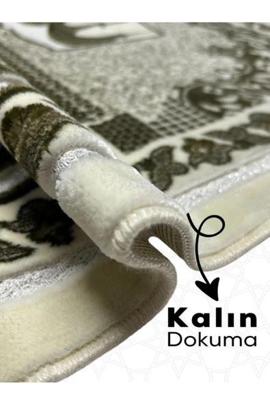 Buhara Tekstil Kabe ve Sütün Desenli Kadife Seccade - 2