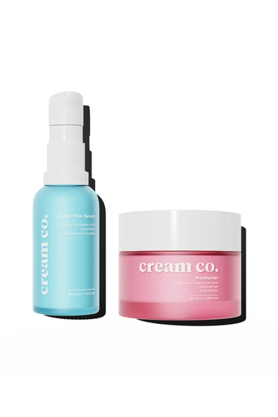 Cream Co. Yatıştırıcı Bariyer Güçlendirici Kırışıklık/Yaşlanma Karşıtı Seramid Onarıcı Nemlendirici İkili