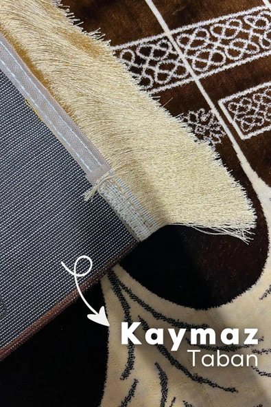 Buhara Tekstil Mescidi Nebevi Ravza Motifli 3 Adet Yeşil Seccade Seti - 3