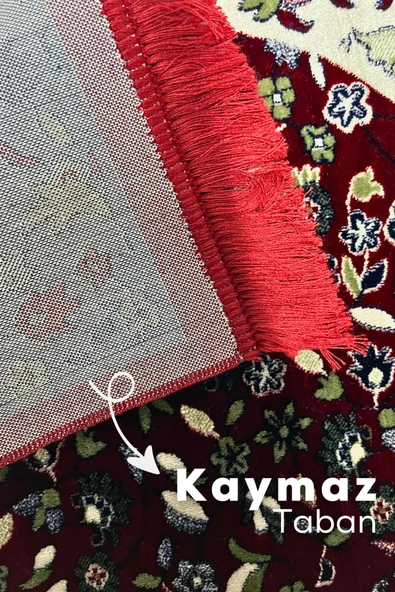 Buhara Tekstil Zümrüt Bahçe Kırmızı Dokuma Kalın Seccade - 3