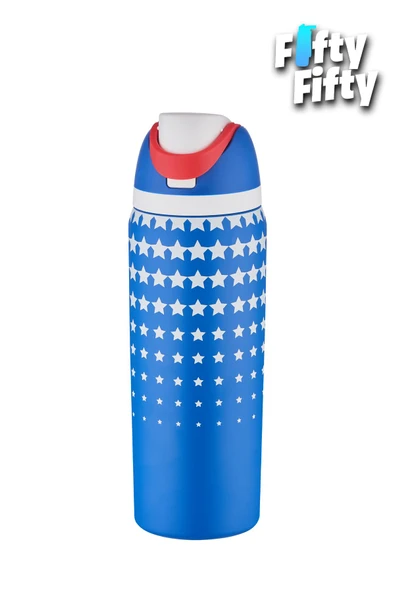 Vagonlife 600 ML Tek Kapak Çift Kullanım Pipetli/Pipetsiz Taşıma Kulplu Çelik Termos -FFVGN044ML600Desenli - 4
