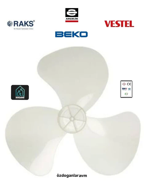 Rubenis Raks Vestel Beko Fakir 3 Kanat Vantilatör Pervanesi 36 cm