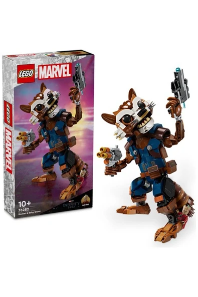 LEGO ® Marvel Rocket ve Bebek Groot 76282 - 10+ Yaratıcı Oyuncak Yapım Seti (566 Parça)