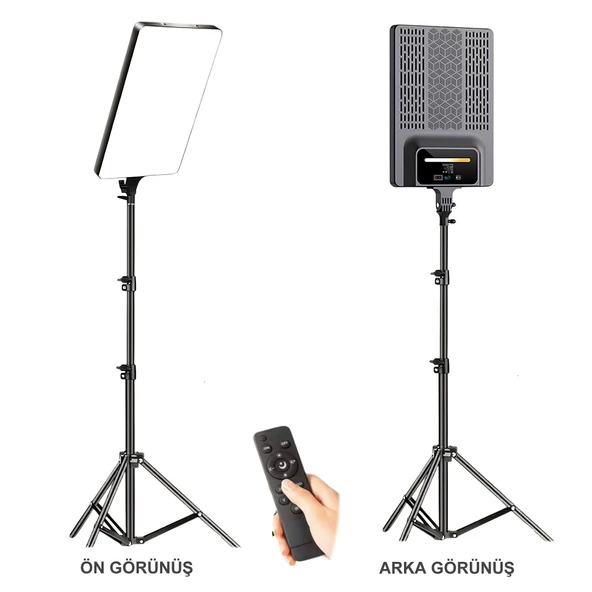Gdx P300TS BiColor Fotoğrafçılık ve Stüdyo Aydınlatması 80 Watt LED Video Panel Sürekli Işık Tekli Set