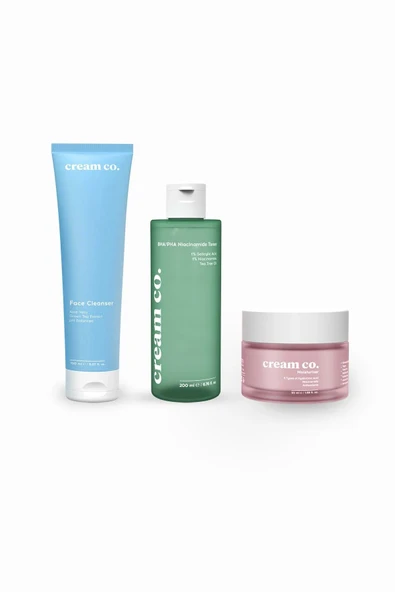 Cream Co. Arındırıcı Pürüzsüzleştirici Gözenek Sıkılaştırıcı Matlaştırıcı Akne Karşıtı Bakım Seti