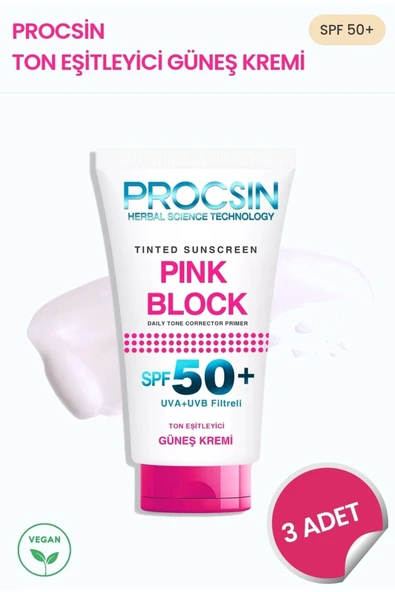 PROCSIN Pınk Block Aydınlatıcı Spf 50+ 50ml 3adet