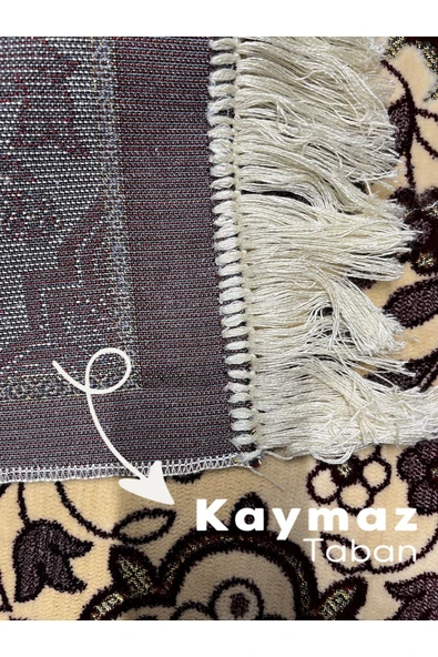 Buhara Tekstil Geometrik Çiçek Desenli Kadife Seccade - 3