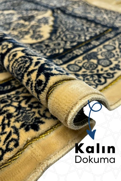 Buhara Tekstil Güldanlık Lacivert Dokuma Kalın Seccade - 2