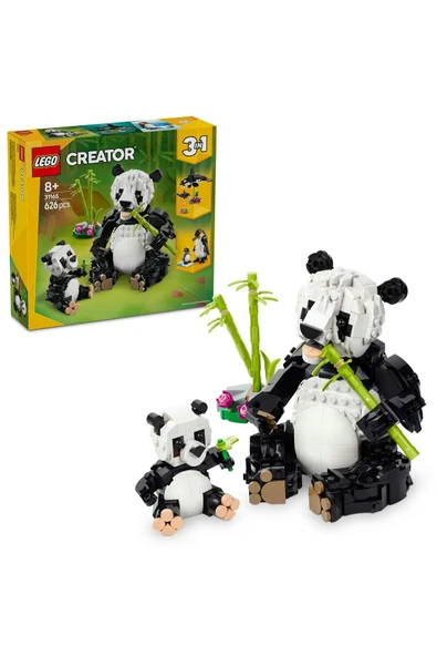 LEGO ® Creator 3’ü 1 Arada Vahşi Hayvanlar: Panda Ailesi 31165 - 8+ Oyuncak Yapım Seti (626 Pr)