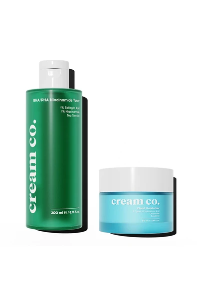 Cream Co. Arındırıcı Akne Kırışıklık Karşıtı Bariyer Güçlendirici Matlaştırıcı Yatıştırıcı Ikili