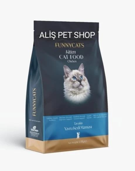 FUNNY CATS TAVUKLU YAVRU KEDİ MAMASI 15 KG