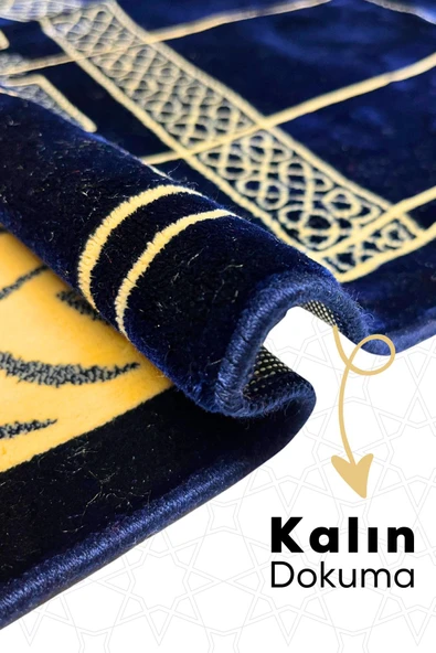 Buhara Tekstil Harem-i Şerif Lacivert Dokuma Kalın Seccade - 2