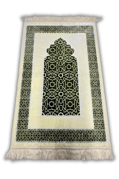 Buhara Tekstil Selçuk Motifli Yeşil Dokuma Kalın Seccade