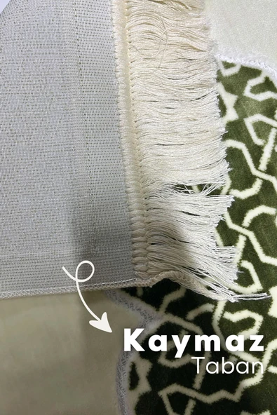 Buhara Tekstil Selçuk Motifli Yeşil Dokuma Kalın Seccade - 3
