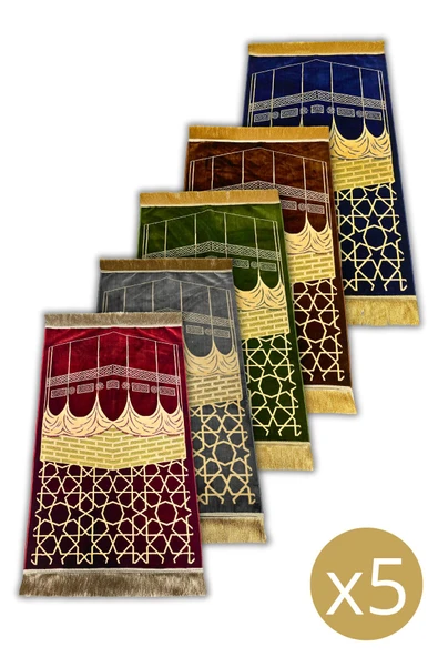 Buhara Tekstil Harem-i Şerif 5 Adet Dokuma Kalın Seccade