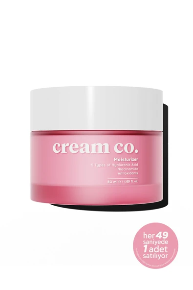 Cream Co. Moisturizer | Su Bazlı Nemlendirici Yüz Kremi Cilt Tonu Eşitleyici Aydınlatıcı | Tüm Cilt Tipleri